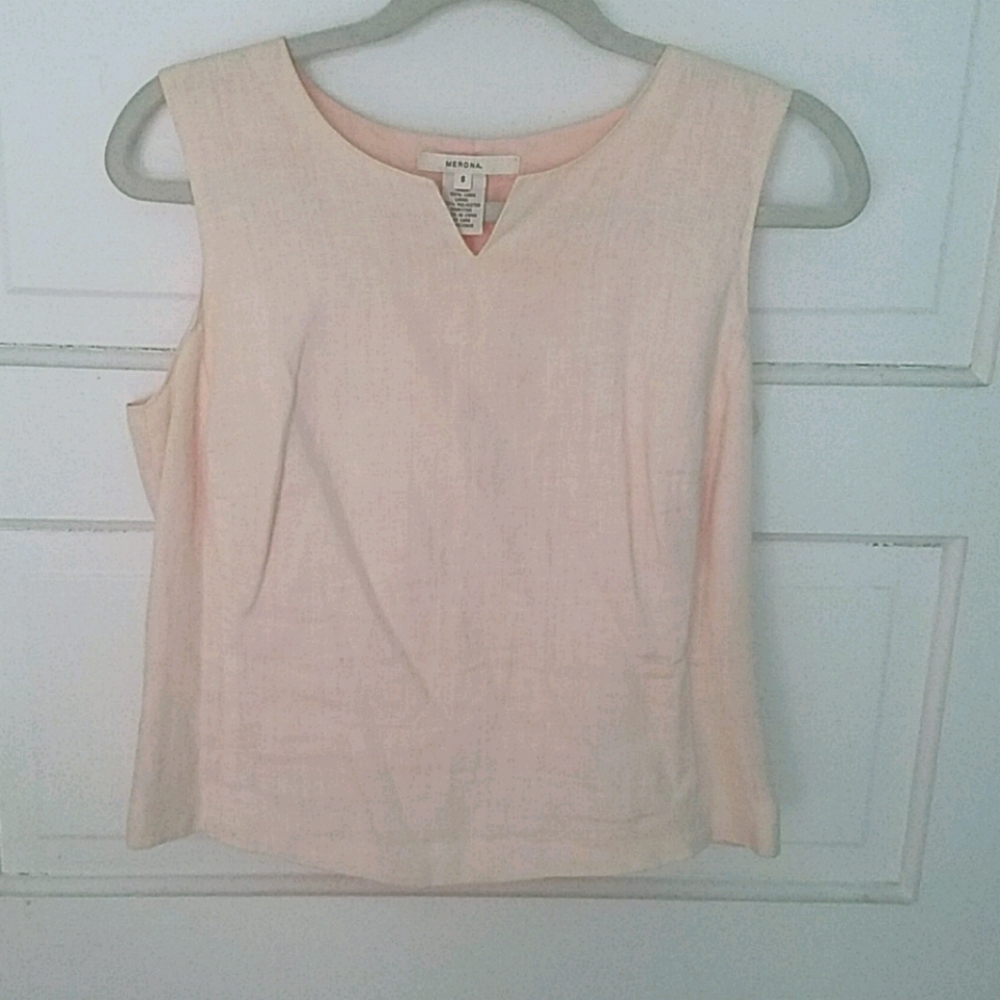 Peach sleeveless blouse